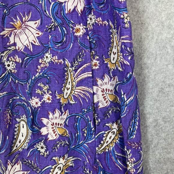 J. Jill Love Linen Purple Floral Sleeveless Shift Dress Size Medium Petite - Picture 5 of 9